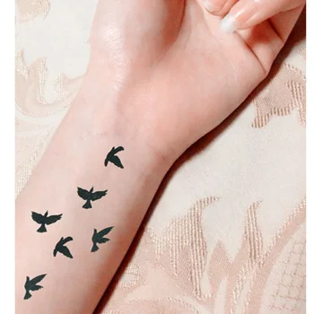 

Waterproof Wrist Tattoo Fake Tattoo Birds Design Tattoo Sticker For Body Art Women Flesh Tattoos #2