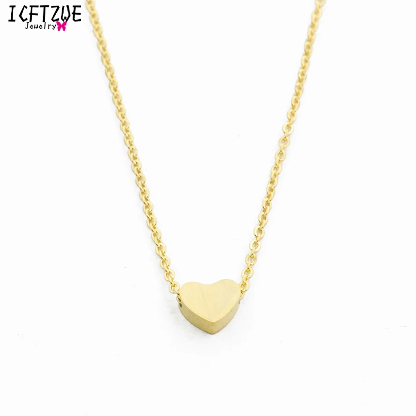 

ICFTZWE BFF Stainless Steel Chain Statement Necklace Women Gold Heart Necklaces Pendants Fashion Jewelry Erkek Kolye Gargantilha