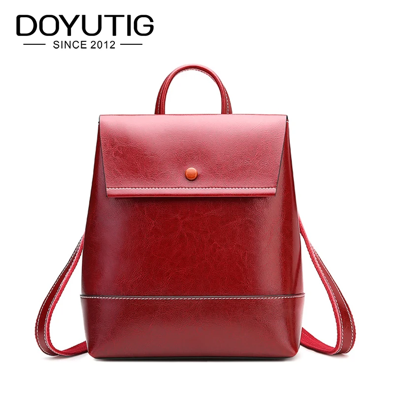 Grande brown E172 coffee Véritable À Doyutig Luxe Décontracté Femmes Réel Nouvelles Cuir 2019 En Marque Red Capacité Fille De Sac Dos black 4Tw1xS7