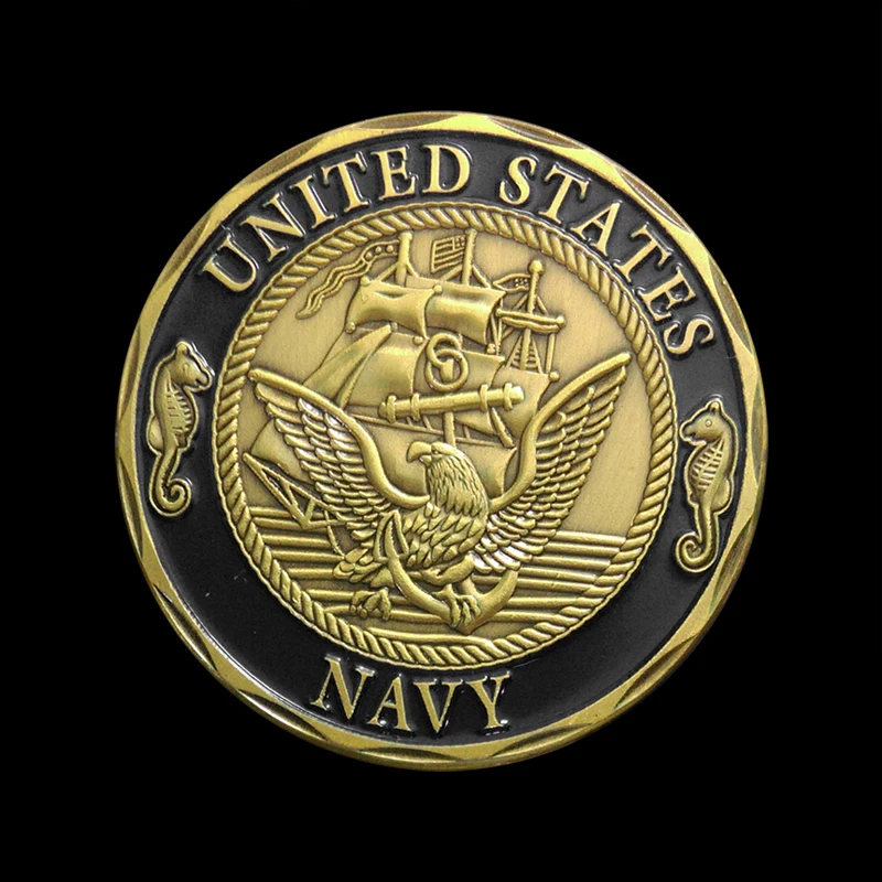 Wholesale 100pcs lot US Army Coins Shellback Replica Coins Iron With 