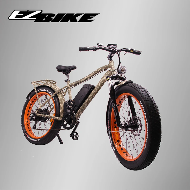 Excellent EZBIKE Mountain Bike camouflage Electric Bicycle 48V 500W 10.4A 7 speed powerful electric Fat bike Lithium Battery Off road bike 2