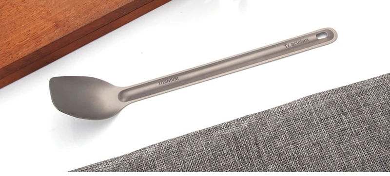 Tiartisan новая чистая Титановая Ложка 225 мм ложка с длинной ручкой для кемпинга, походов, пикника, титановая посуда, EDC посуда, ложка