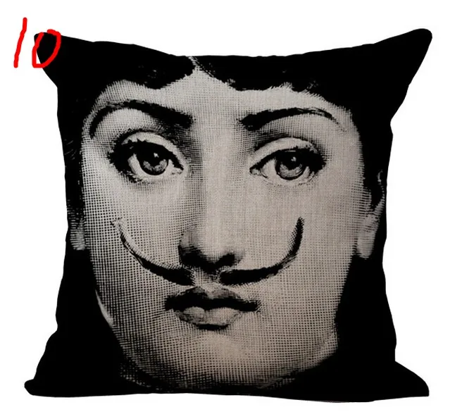10 Модные Винтаж Fornasetti художник Красота лицо череп индивидуальный заказ Наволочка Черный и Белый Чехол дома отель наволочка - Цвет: 10