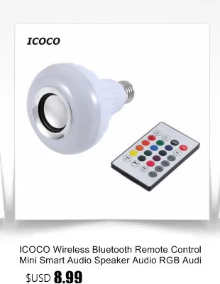 Icoco Беспроводной Bluetooth Дистанционное управление мини Smart Audio Динамик аудио RGB Аудио 24 LED E27 Красочные игры и Освещение