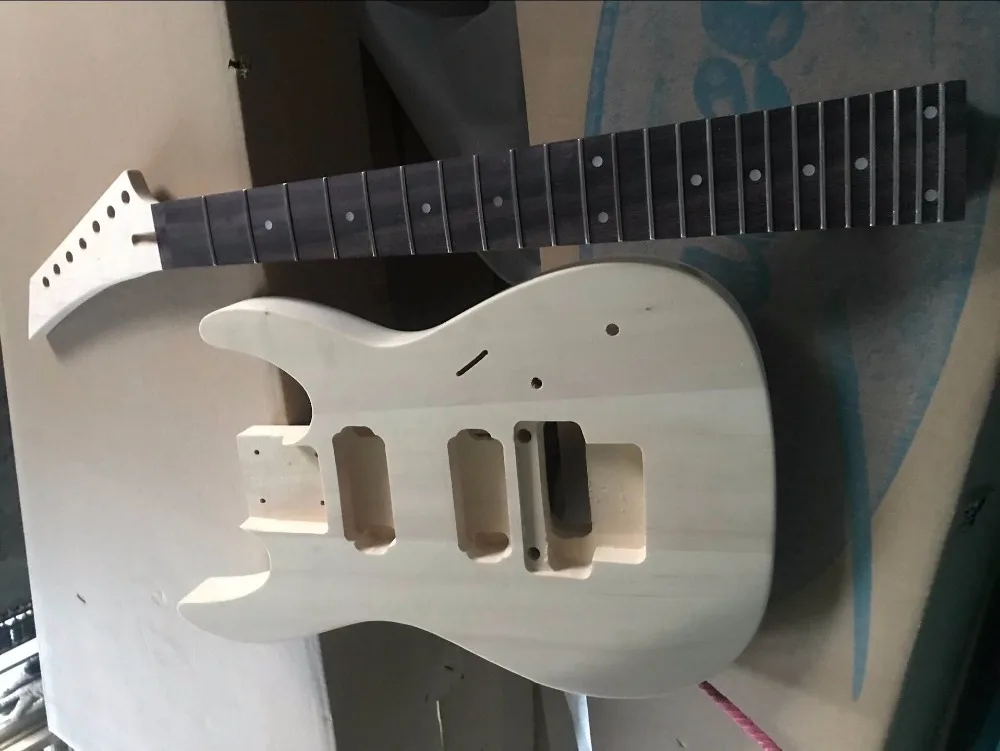 

free shipping body and neck 7 strings electric Guitar not including hardware Unfinished Kits 7 string DIY guitar kit