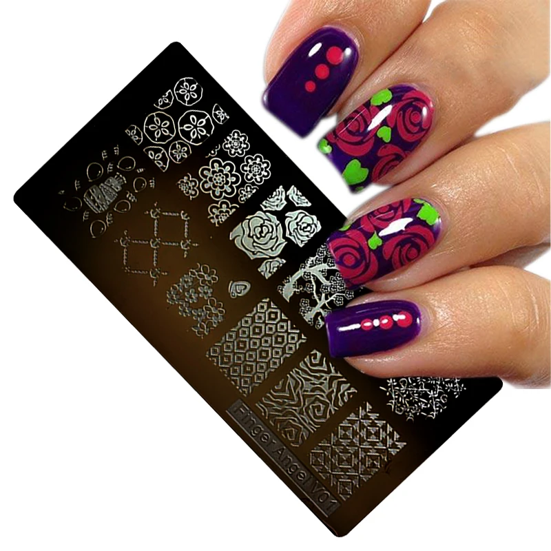 

1PC Stainless Steel Nail Art Stamping Plates Nail Seal Manicure Polaco Printer Tool Templates Nail Stamp Stencils