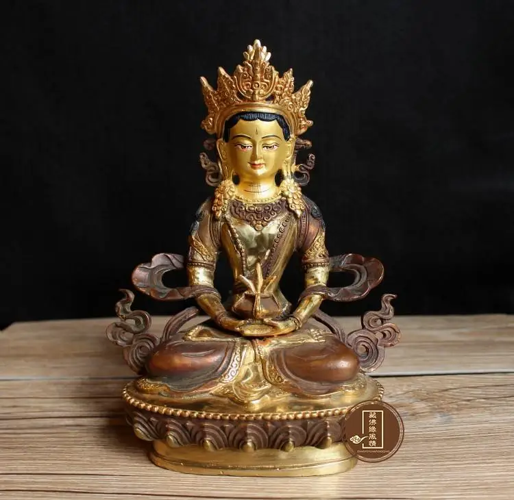 

collection # HOME # OFFICE House Protection efficacious Talisman Tibetan Buddhism gilding brass Amitayus statue Decoration