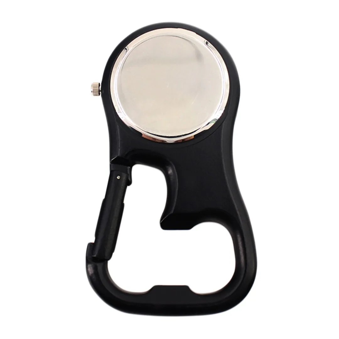 Shellhard Clip-On Carabiner Luminous Face Backpacker FOB Watch With Compass Bottle Opener For Mountaineering sports equipment