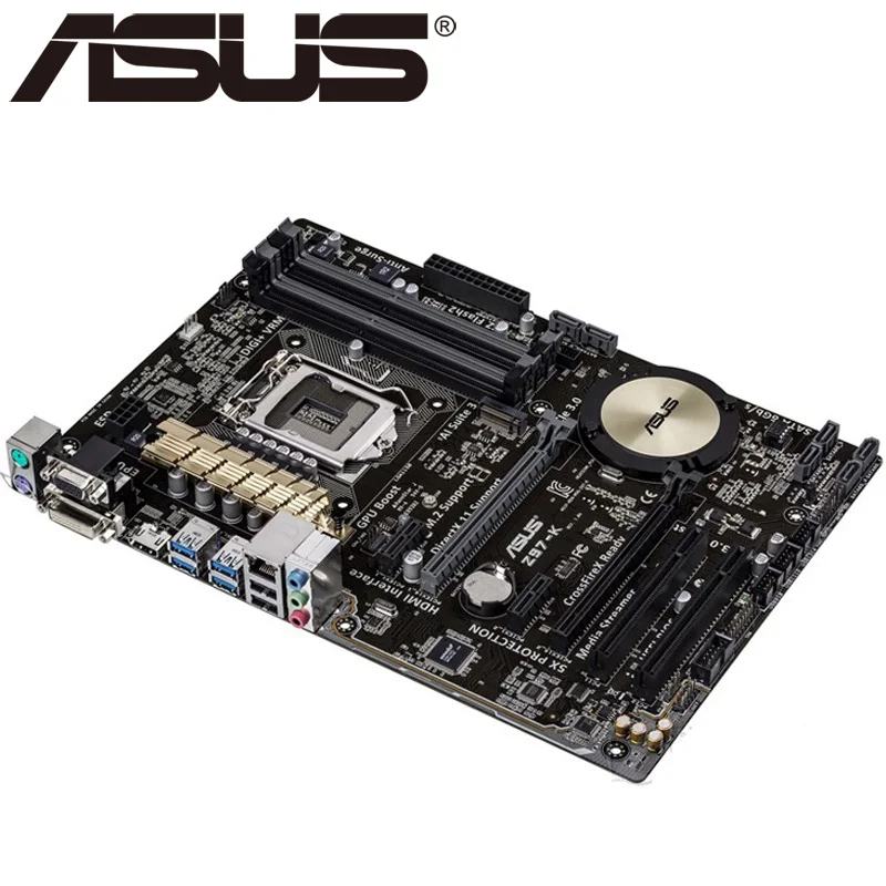 Asus Z97-K настольная материнская плата LGA 1150 DDR3 USB2.0 USB3.0 32GB для I3 I5 I7 cpu Z97 оригинальные Материнские платы