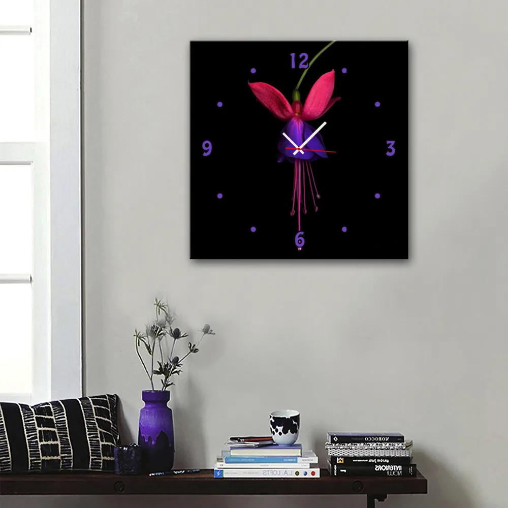 

Free Shipping E-HOME A Orchid Clock in Canvas 1pcs Wall Clock 17121113