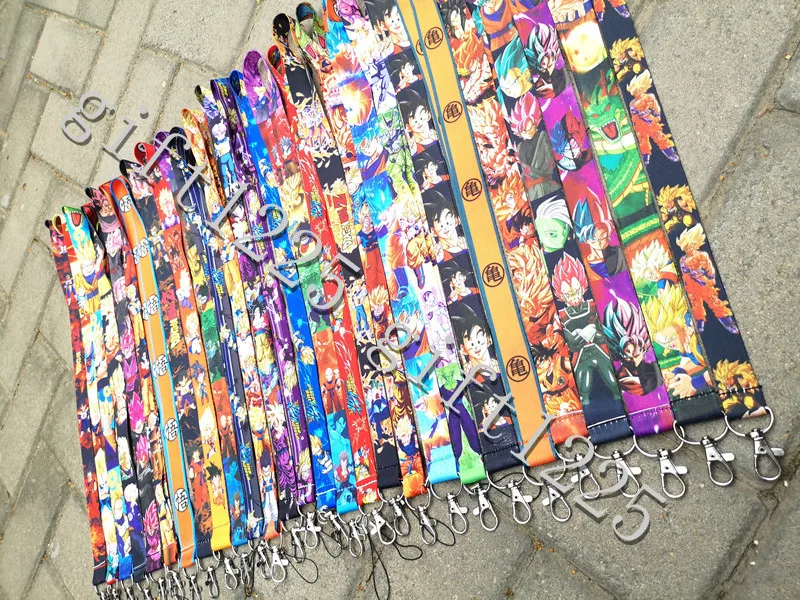 

5pcs/10pcs/20pcs/50pcs/100pcs anime Dragon ball mix lanyard Neck Strap Lanyard Mobile Phone Key Chain ID Badge Key Chain