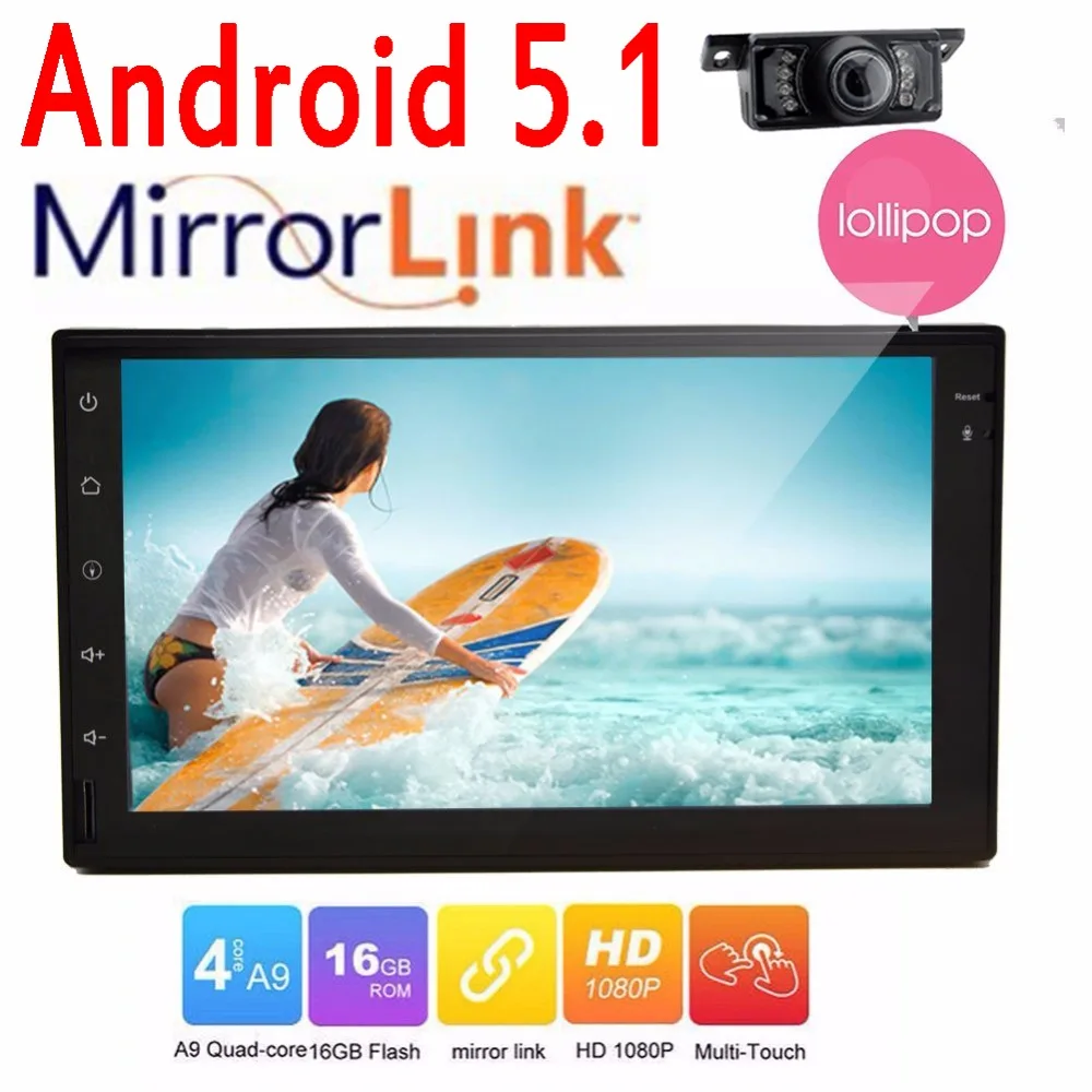 Sale 7" Android 5.1 in dash Double 2 din Car autoradio gps navigator Player audio HD touch Screen WiFi GPS navigation 2 din camera 1