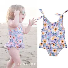 Летние купальные костюмы для новорожденных девочек с цветочным принтом, бикини без рукавов, купальные костюмы-пачки, пляжная одежда, милый купальный костюм, праздничный костюм