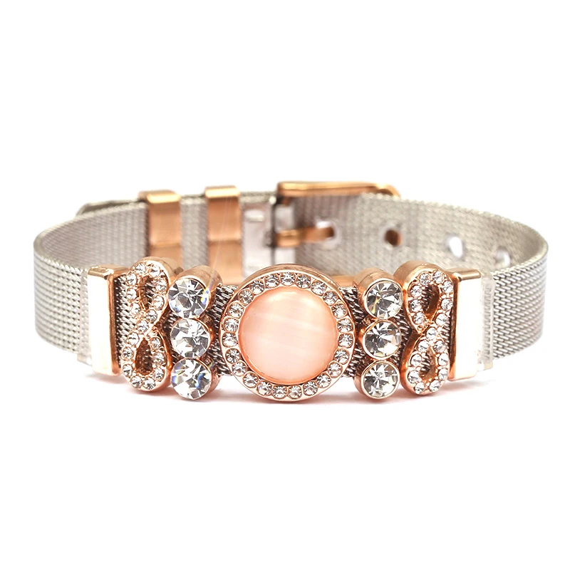 

Sonykifa 2019 Colourful Two color Stainless Steel Mesh Bracelet Set Love Charm Pandoro Bracelet Bangle for Woman Jewelry Gift
