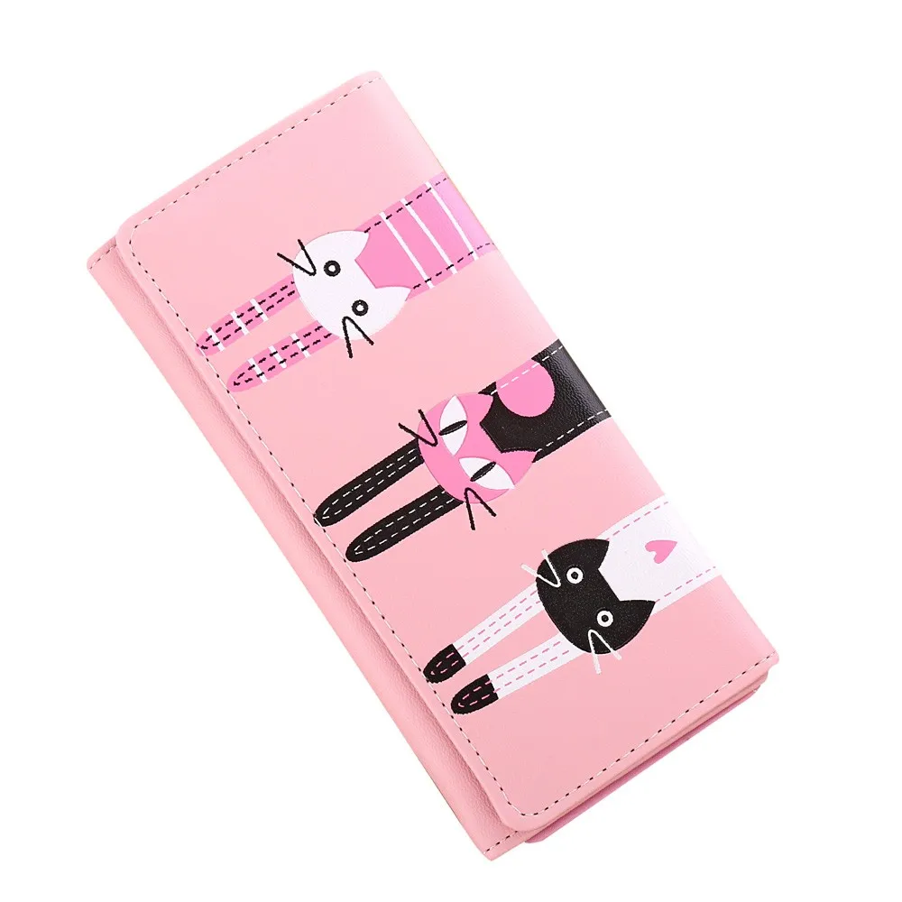 

OCARDIAN purses and handbags 2018 long wallet carteira wallet of girl Cat Pattern Card Holders Drop shipping A0925#25