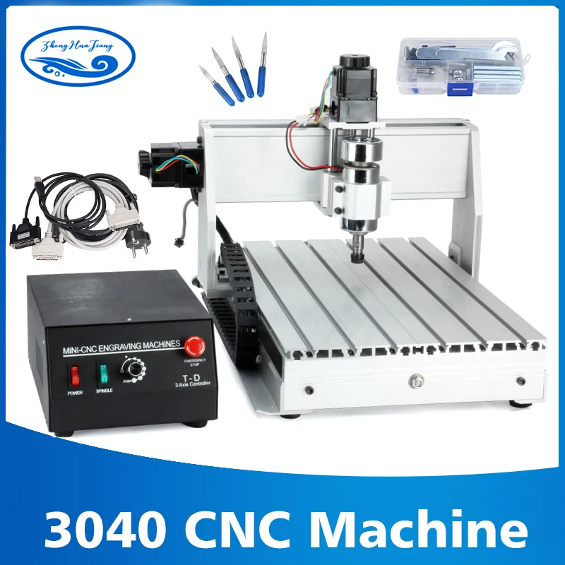 800 Вт/1.5kw 3 оси/4-оси 3040 ЧПУ Engraver T-винт нарезка; фрезеровка бурения гравировальный станок ЧПУ 3040 №