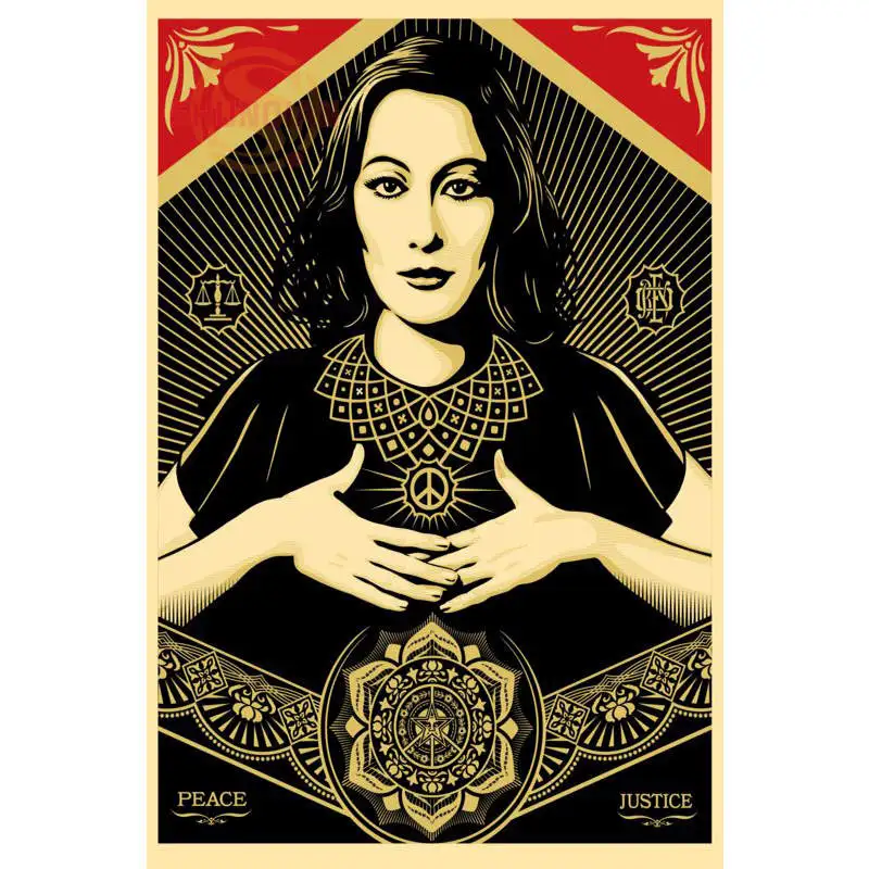 Новый постер Shepard Fairey атласный на заказ тканевый с принтом настенный из шелковой