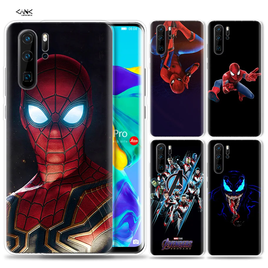 

Case for Huawei P30 P20 P10 P9 Mate 10 20 Lite Pro Mobile Cell Phone Bag P Smart Z 2019 Plus Avengers Superman Venom Shield Spid