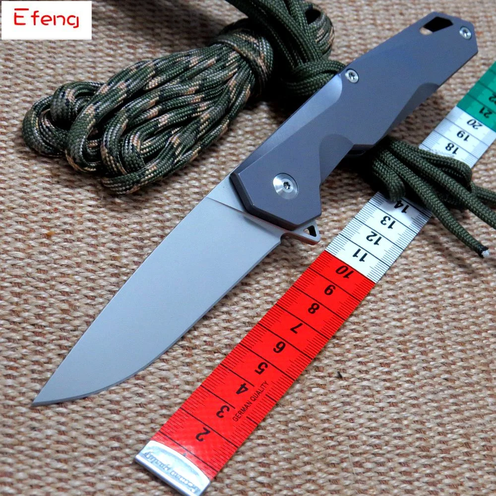 

Efeng CH original design Longwind ball bearing Flipper 9Cr18MoV blade Titanium handle folding knife camping hunt survival knife