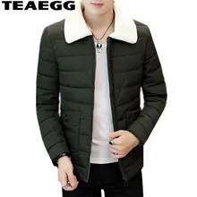 Teaegg высокое качество Короткие хлопковые Армейский зеленый куртка Для мужчин зимнее пальто парка Блузон Homme Для мужчин зимние Куртки мужской Костюмы al553
