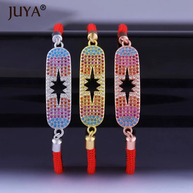 

Top Quality Copper Micro Pave AAA Cubic Zirconia Rhinestone Pendant Rope Bracelets For Women Men Jewelry friendship bracelets
