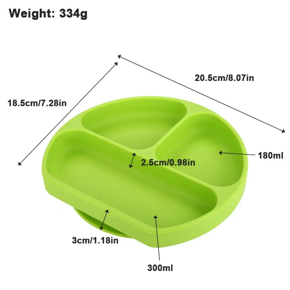 Детская посуда, детская креативная силиконовая тарелка с присоской, крепкая липкая разделенная силиконовая тарелка для еды