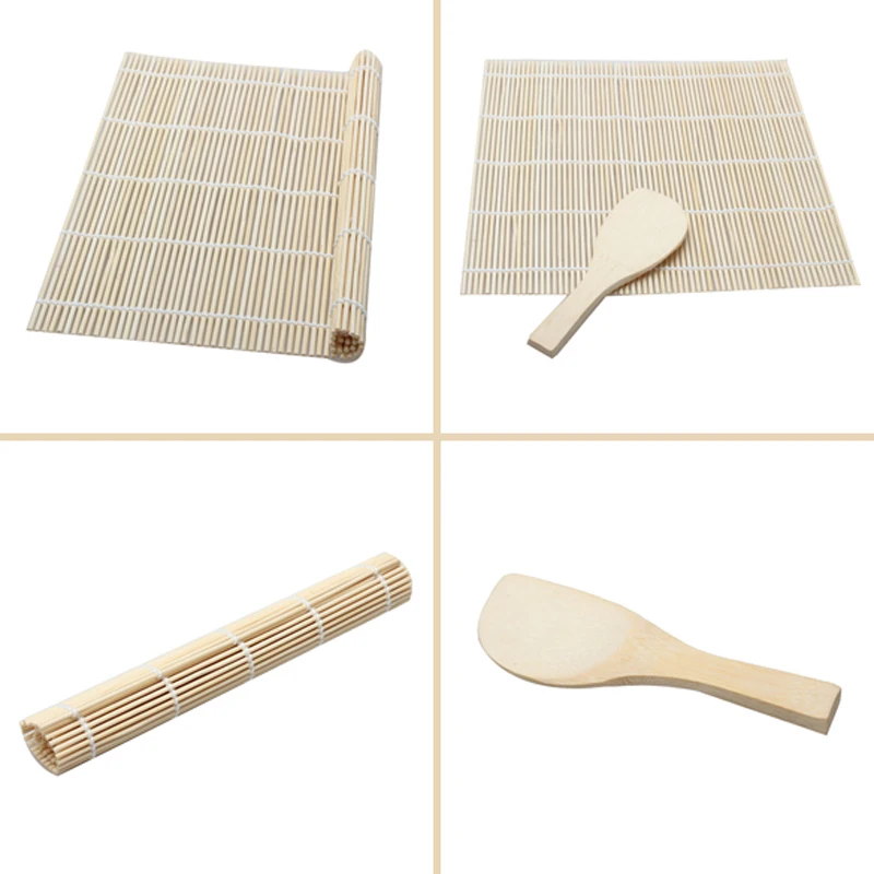 1 компл. суши Rolling коврики ролик бамбука Maker DIY и рисовое весло суши пособия по кулинарии Инструменты Кухня гаджеты