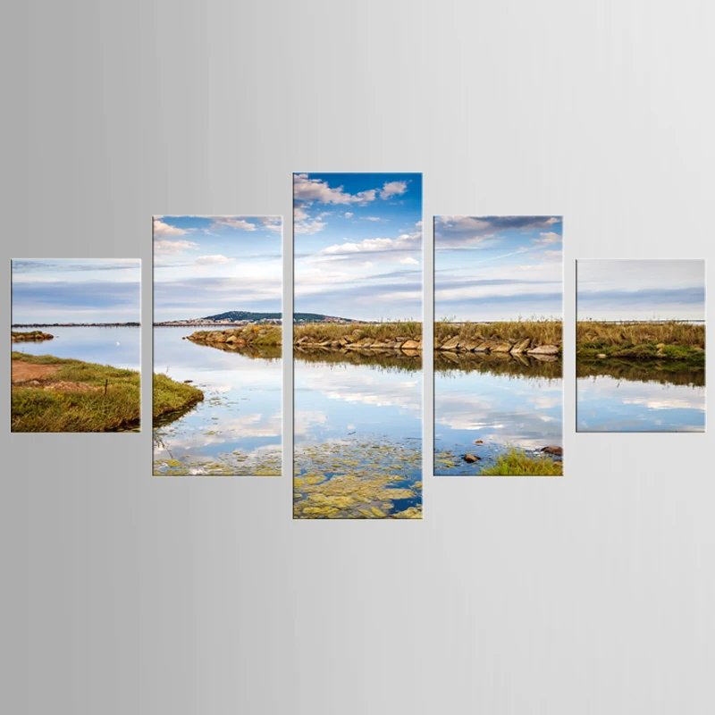 5 картин абстрактный постер с цветами картина маслом на свежем озере настенная