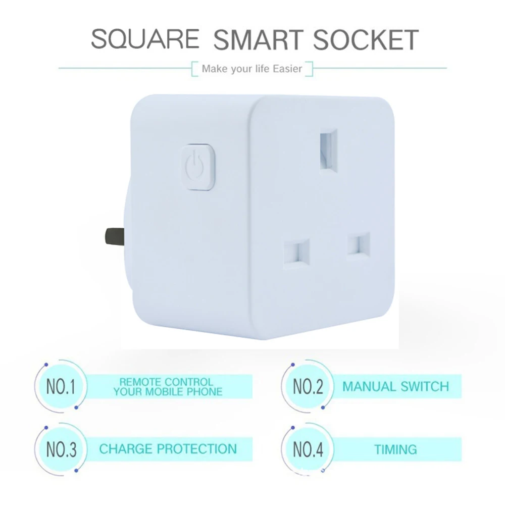 

16A Smart Plug with Alexa Google Home Audio Wireless Control UK Wifi Smart Socket Outlet
