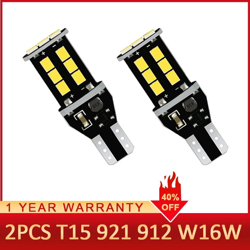 

ROADOT 2pcs W16W T15 LED Bulbs 2835 SMD Canbus Error Free LED Backup Light 921 912 W16W LED Bulbs Car Reverse Lamp Xenon