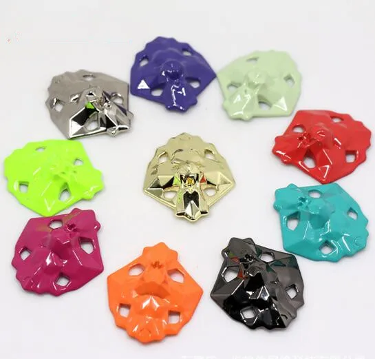 

Punk Style Colorful Lion Head Metal Quality Basketball Shoe Lace Locks Art Decoration One Pair Free Shipping