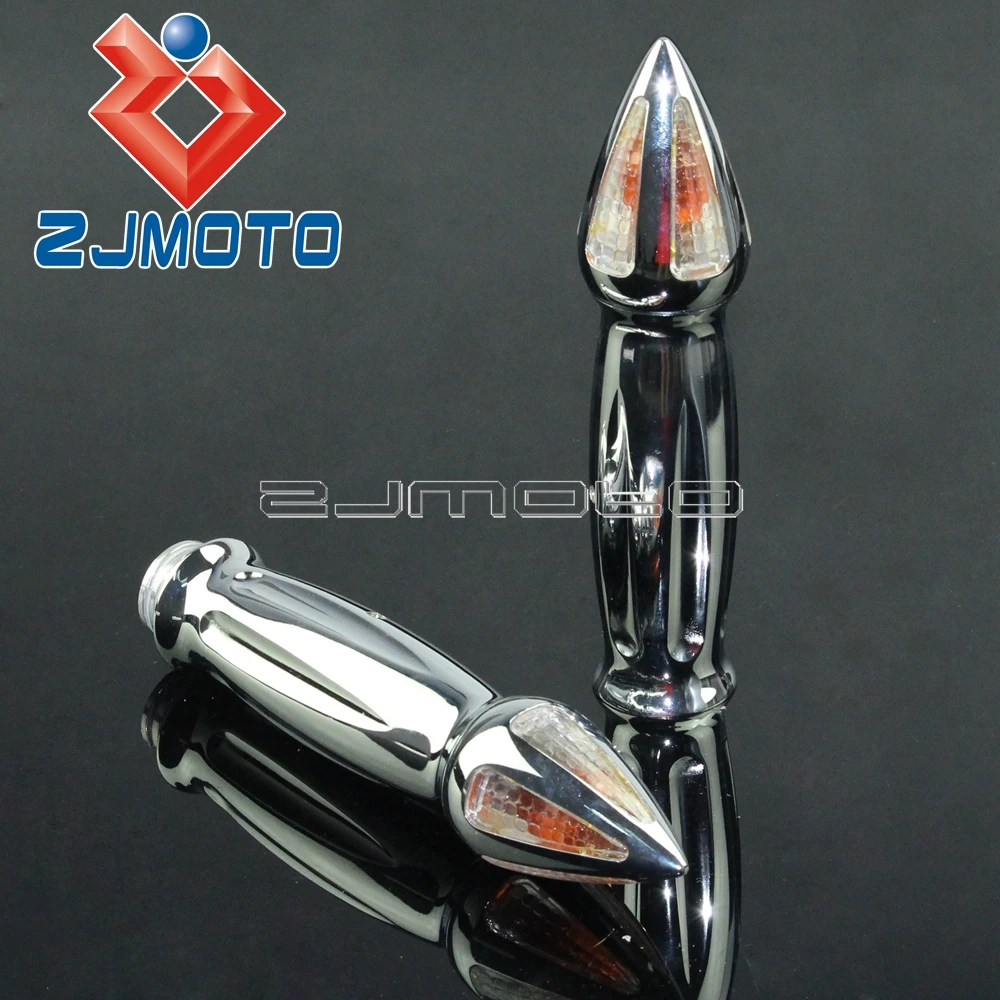 

Motorcycle Aluminum 25mm Handlebar Grips w/ Turn Signal Light For Harley Bobber Chopper Cafe Racer 1" Grips