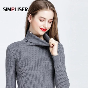 

Thicken Knitted Sweaters Women Turtleneck Korean Pullovers Woman Long Sleeve Knitting Tops 2018 Winter Warm Sweater Mujer White