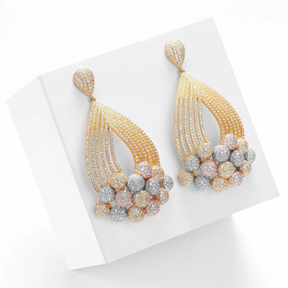 Hadiyana 2019 New Arrival Multi Color Beads Tassel Earrings Women Mirco Paved Zircon Beaded Jewelry Pendant Bijoux Earring EH922