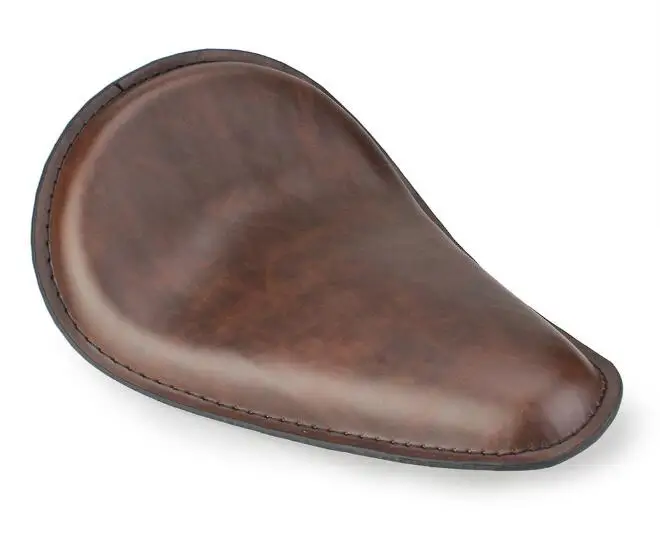 Brown Leather Custom Chocolate Slimline Front Solo Seat for Harley Sportster XL883 XL1200 Bobber Chopper