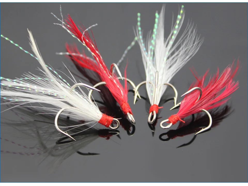 GLUREE-10PcsLot-4#-6#-Fishing-Hook-Red-White-Feather-Treble-Hooks-Barbed-Fishhooks-High-Carbon-Steel-Fishing-Tackle-Accessories_03