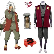 Обувь для мальчиков Аниме Наруто Jiraiya кимоно костюм для косплея парик Сабо повязка на голову комплект костюм рождественской вечеринки Хеллоуин