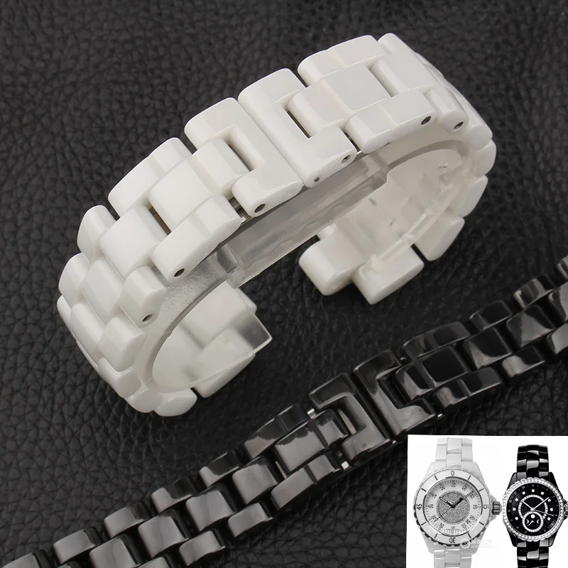 Кварцевые часы с керамическим ремешком черный/белый для J12 H0685 | H1628 мужские и женские модные часы с цепочкой 16 мм 19 мм ремешок для часов