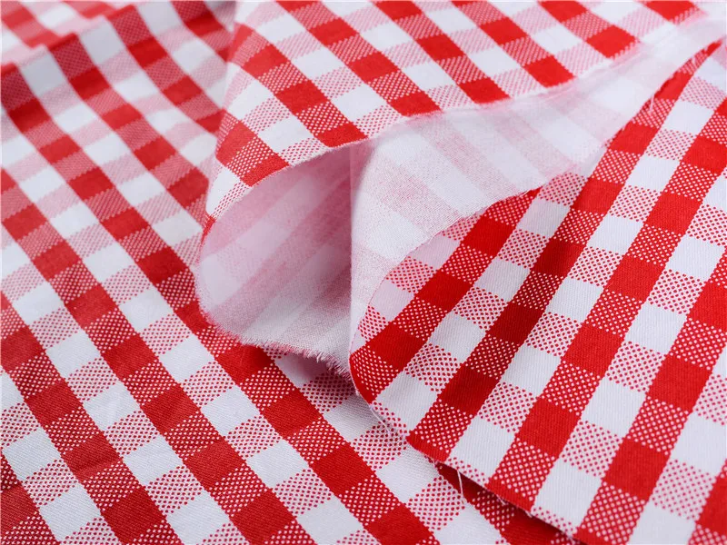 

Free shipping 50 * 160cm white plaid red plaid Series cotton fabric, diy handmade patchwork cotton cloth home textile