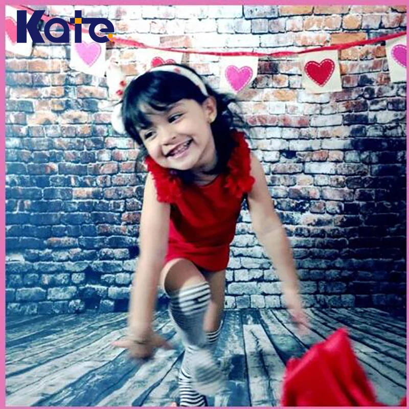 

Kate Digital Retro Gray Brick Photography Wedding Backdrops Wood Floor Bricks Backdrop Backgrounds For Children Photo Studio