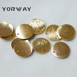 10 шт./лот матовый золотой диск круг Подвески 15/18 мм, позолоченные латунные круглого монет Подвески (GB-150)
