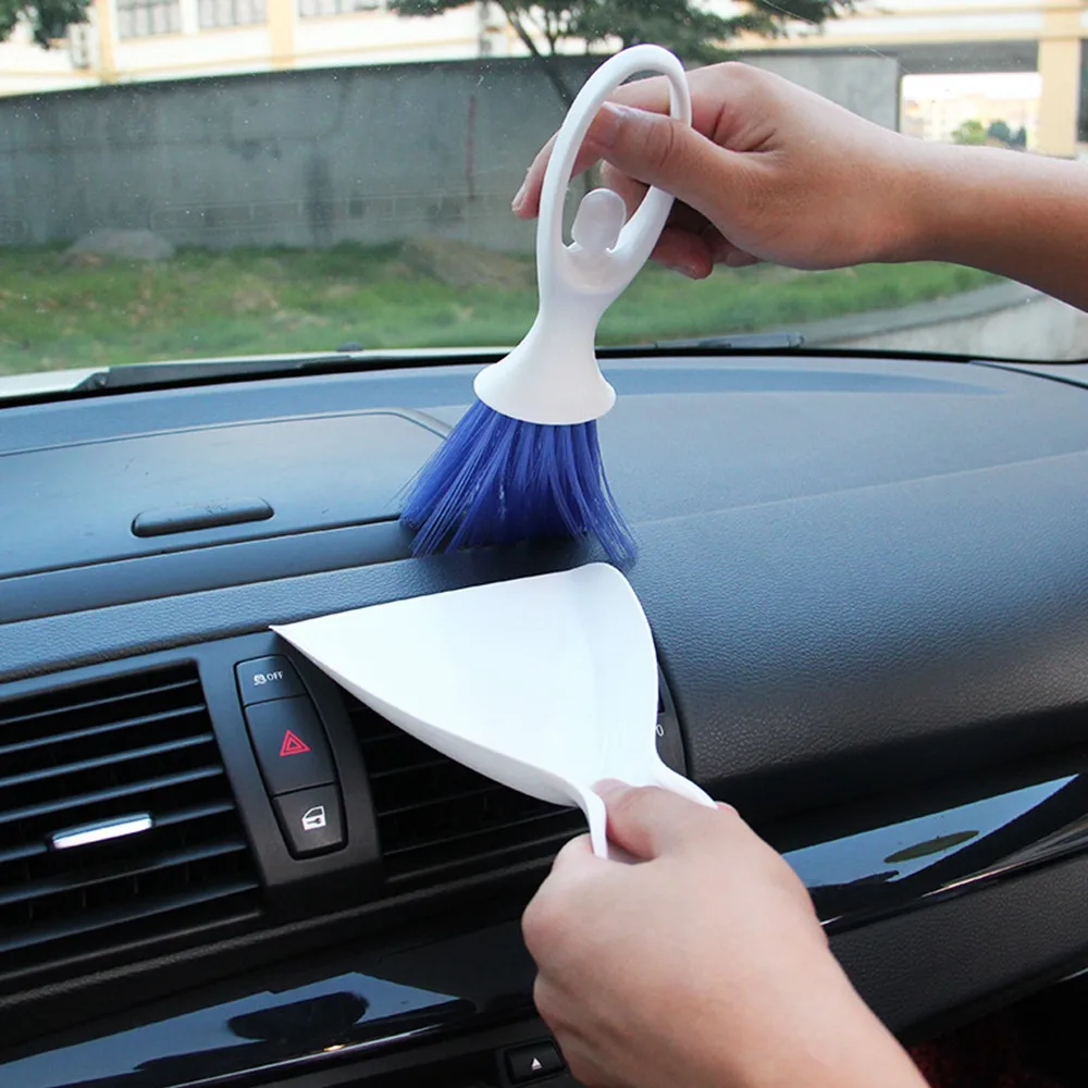Car Air Vent Cleaning Brush Creative Dustpan Broom Duster