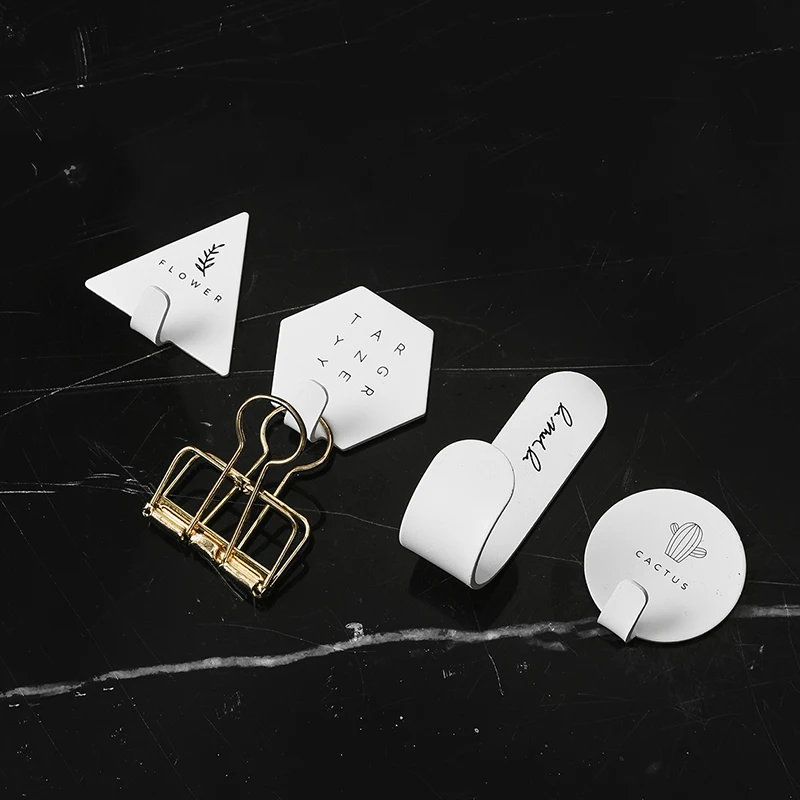 

4Pcs/set Key hook Wall Mounted Clothes Hanger Cute Metal Hook Wall Door Key Coat Hat Hanger Towel Holder Hooks home Decoration