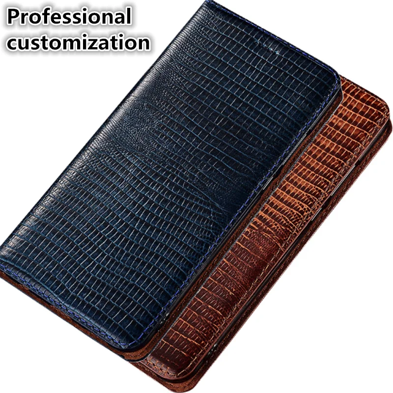 YM11 Lizard Pattern Genuine Leather Phone Case For font b OnePlus b font font b 7