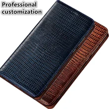 YM11 Lizard Pattern Genuine Leather Phone Case For OnePlus 7 Pro Phone Bag With Card Slot For OnePlus 7 Pro(6.67′) Case