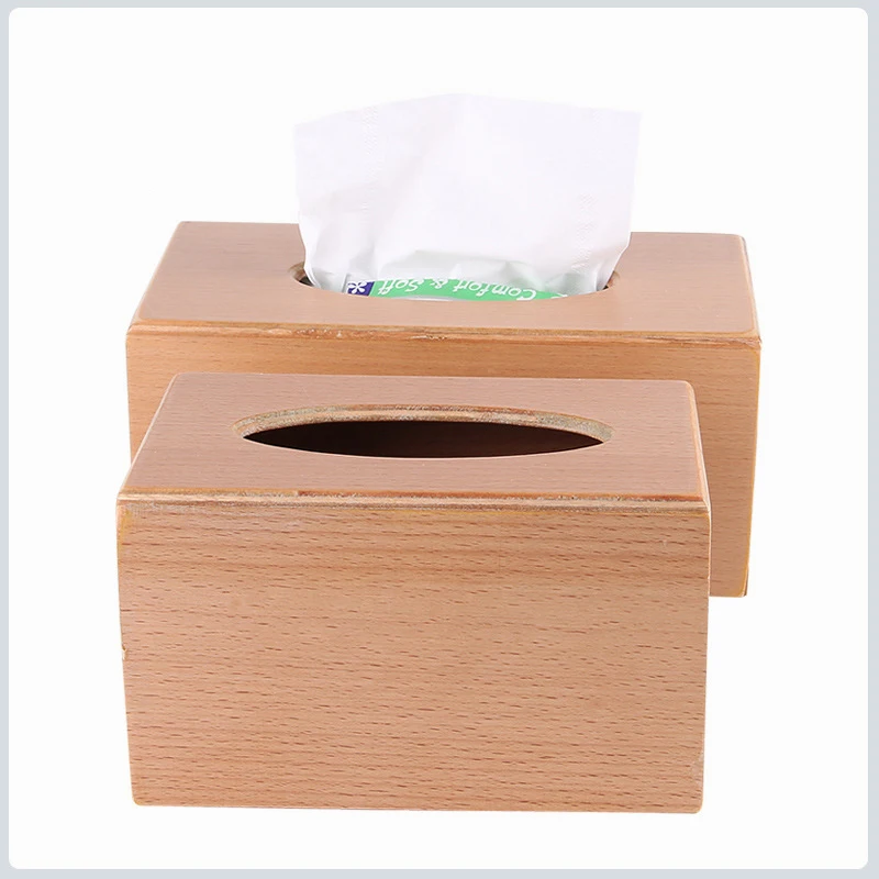 

Natural Eco Friendly Rectangle Wooden Retro Tissue Box Paper Napkin Handmade Tissue Holder Storage Box Tableware Cutlery Set