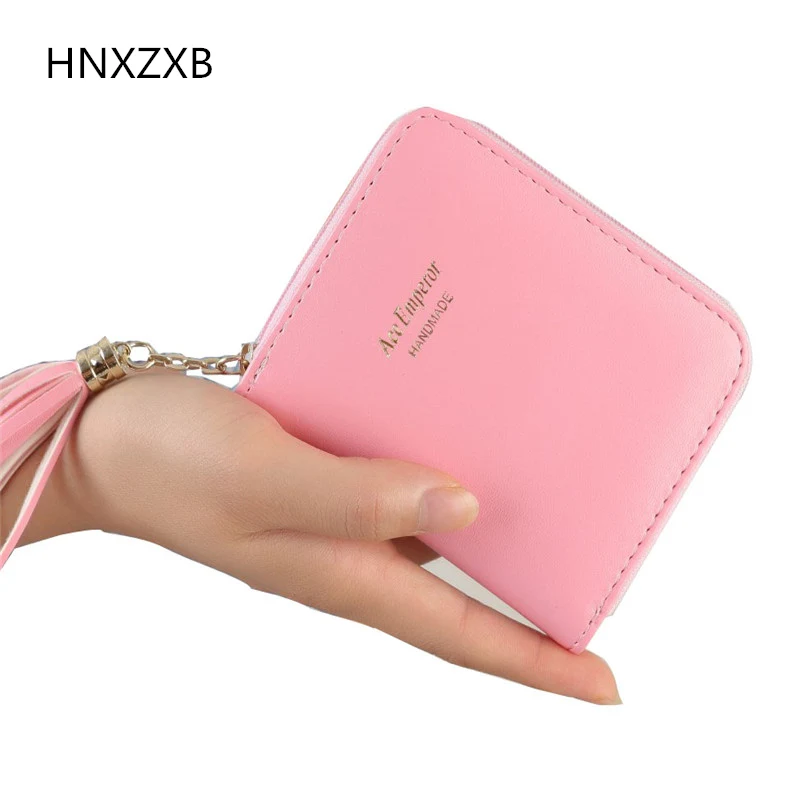 

HNXZXB Wallet Quality Comfortable Fashion PU Solid Color Printing Coin Purse Cute Short Wallet Zipper Clutch Small Wallet