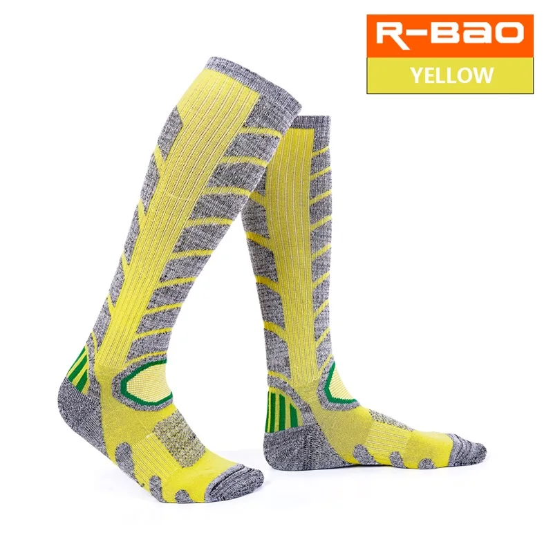 RB3321 носки высокого качества для катания на лыжах/пеших прогулок махровая подошва утолщенные дышащие износостойкие спортивные носки удлиненные гольфы - Цвет: Yellow