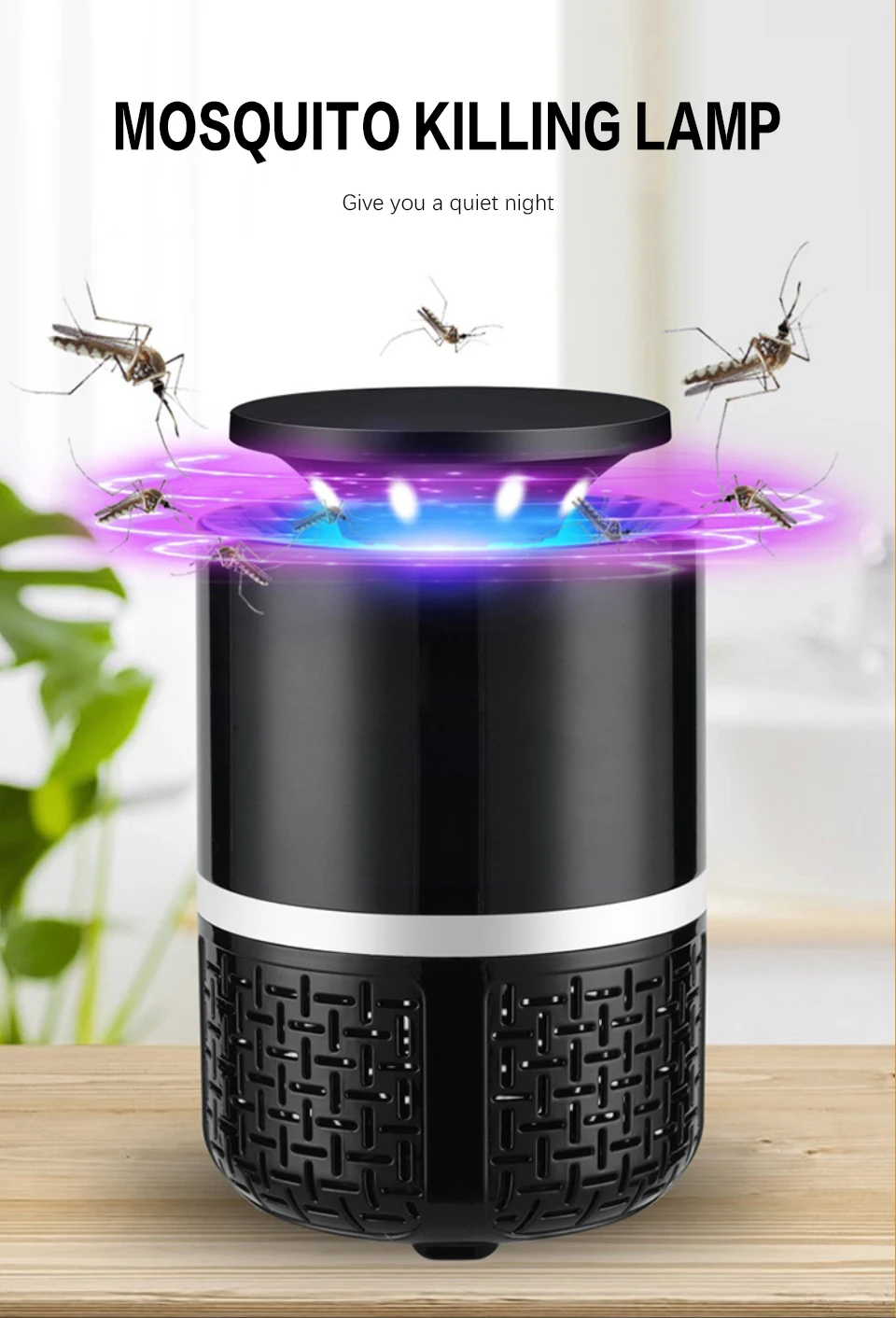 USB электрическая лампа-убийца комаров, светодиодная лампа-баг Zapper, фотокаталитический антимоскитный репеллент, светильник-убийца, ловушка для насекомых, борьба с вредителями