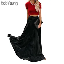 BabYoung Лето Макси плиссированная розовая юбка женская винтажная однотонная в пол черная юбка женская Femme Harajuku ретро длинная